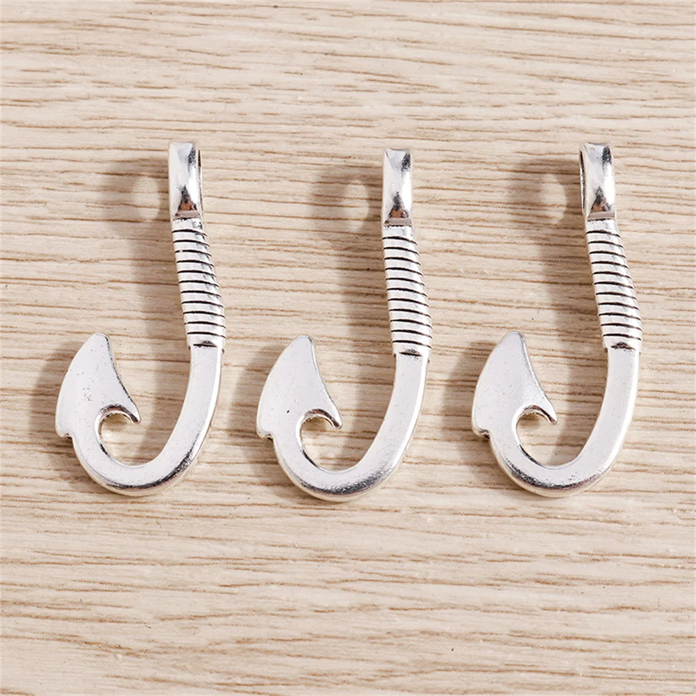 Tusember 10 Stück 15x32mm Legierung Antik-Silberfarben Schiffsanker-Anhänger für Ohrringe, Halsketten, DIY-Schmuckherstellung – Detail 6
