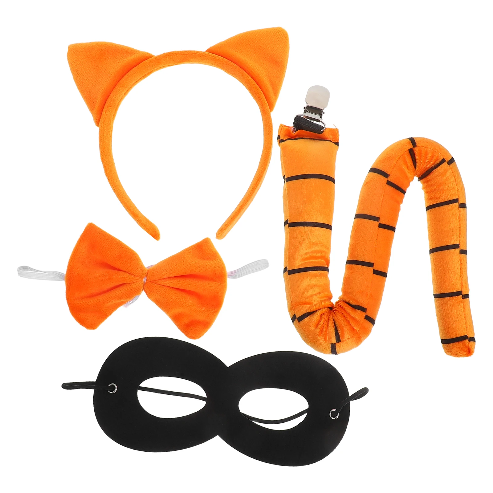 

1 set 1 Set s' Animal Costume Set Cat Ears Headband Cosplay Accessories Halloween Party Dress Up Lightweight Reusable Bowtie