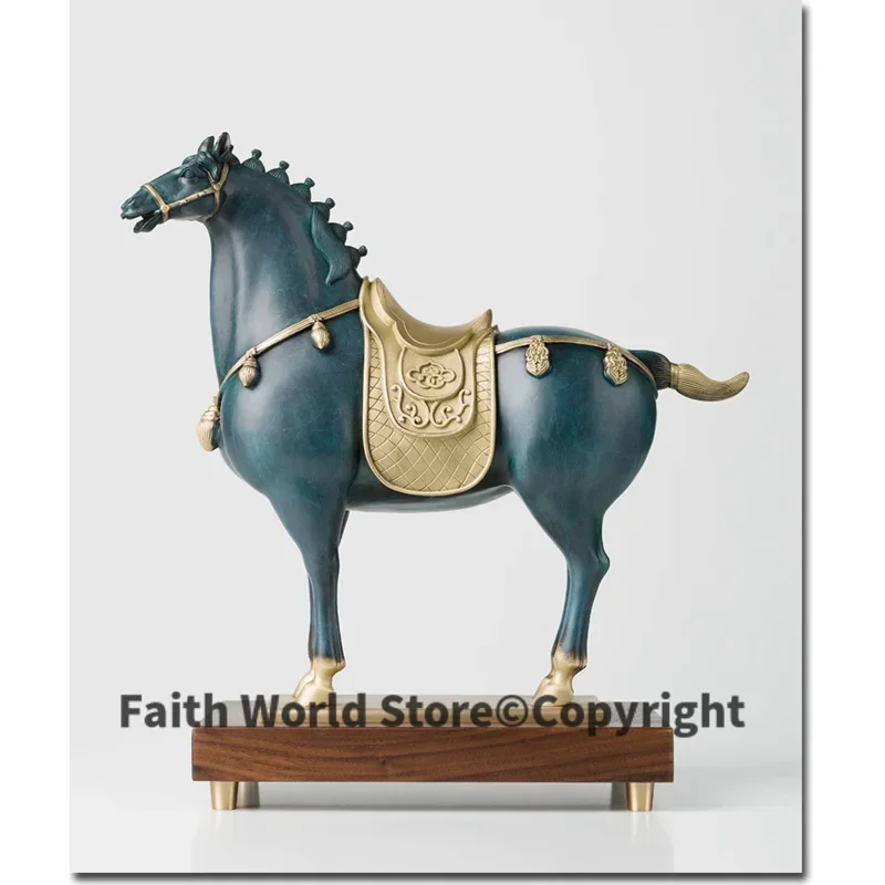 Limited Edition 2025 TOP office home Shop decor business Collection # Propitious Tang Dynasty horse bronze Sculpture decor ART