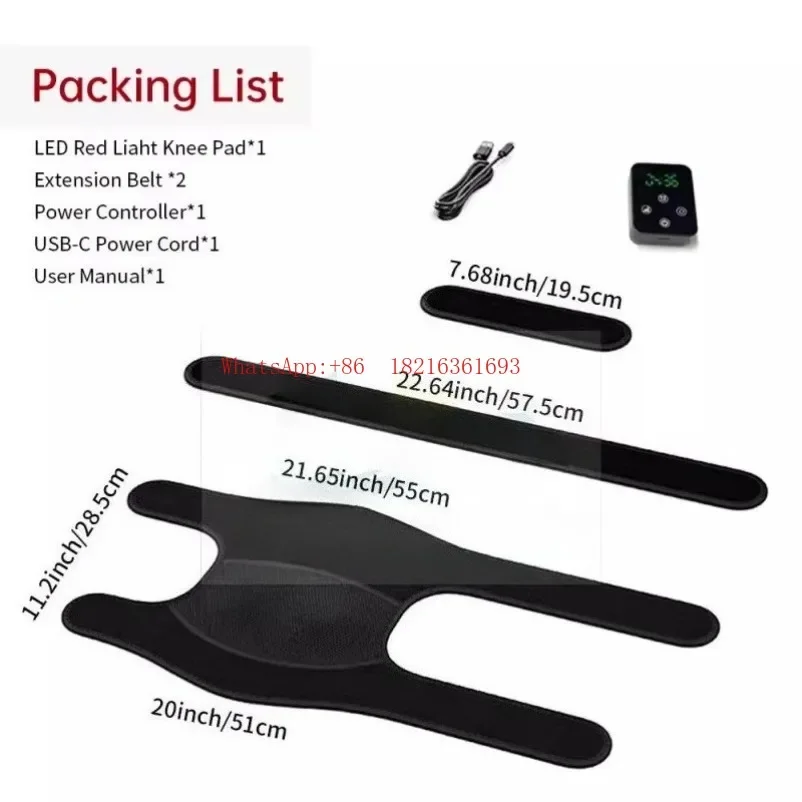Latest Arrival Hot-selling New Red 660 & Red Tile 850nm LED Knee Pads With Portable Wireless Power Controller