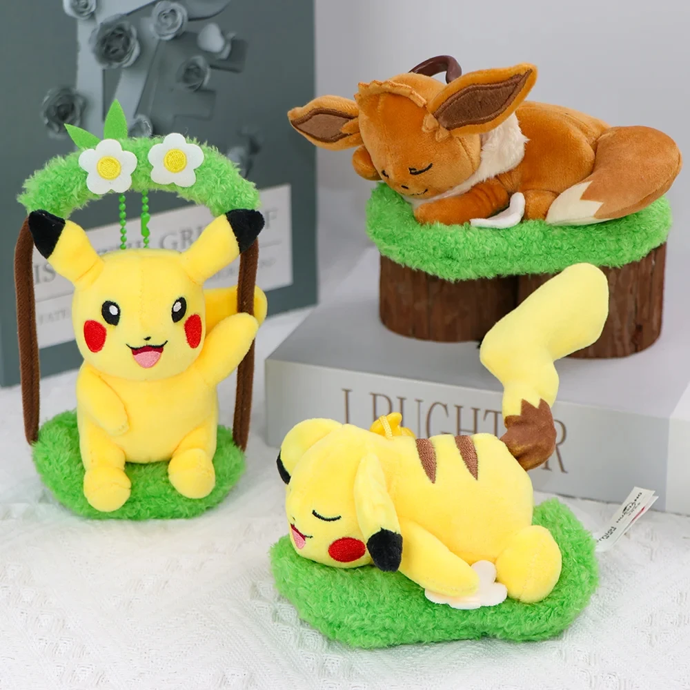 Gengar Jigglypuff Bulbasaur ของเล่นตุ๊กตา Pokemon ตุ๊กตา Mimikyu Mew Togepi พวงกุญแจกระเป๋าเป้สะพายหลังจี้ Keyring ของขวัญวันเกิด