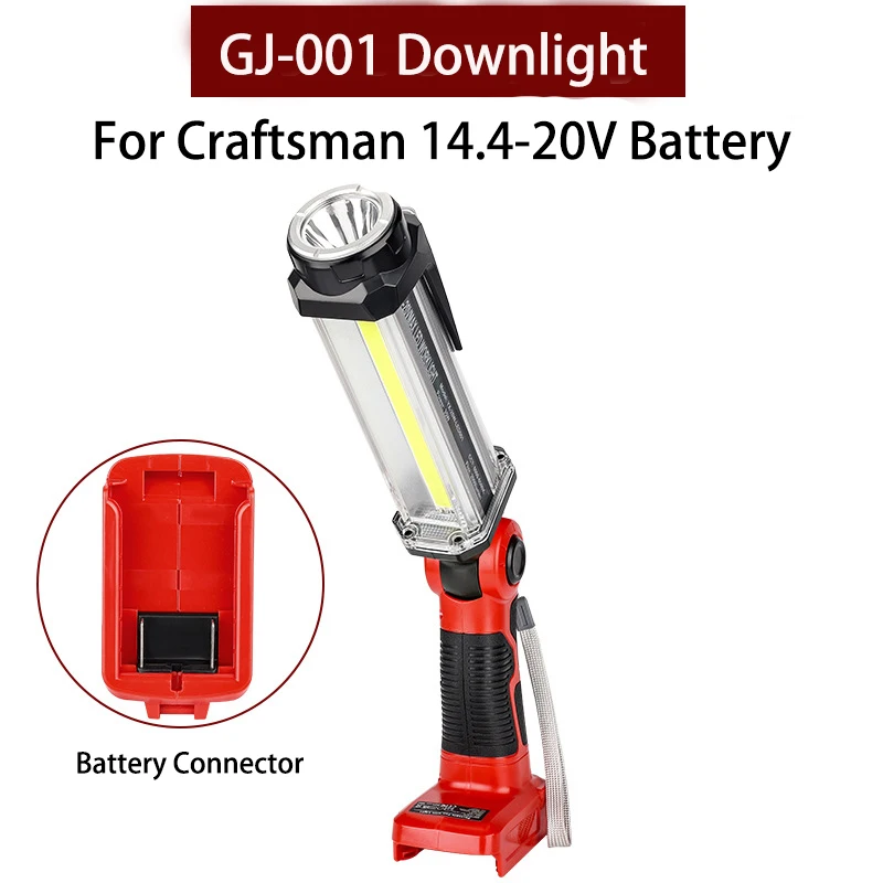 

Rechargeable LED Outdoor Work Light for Craftsman 20V Lithium Batteries Portable Camping Light Flashlight for Emergency Lighting