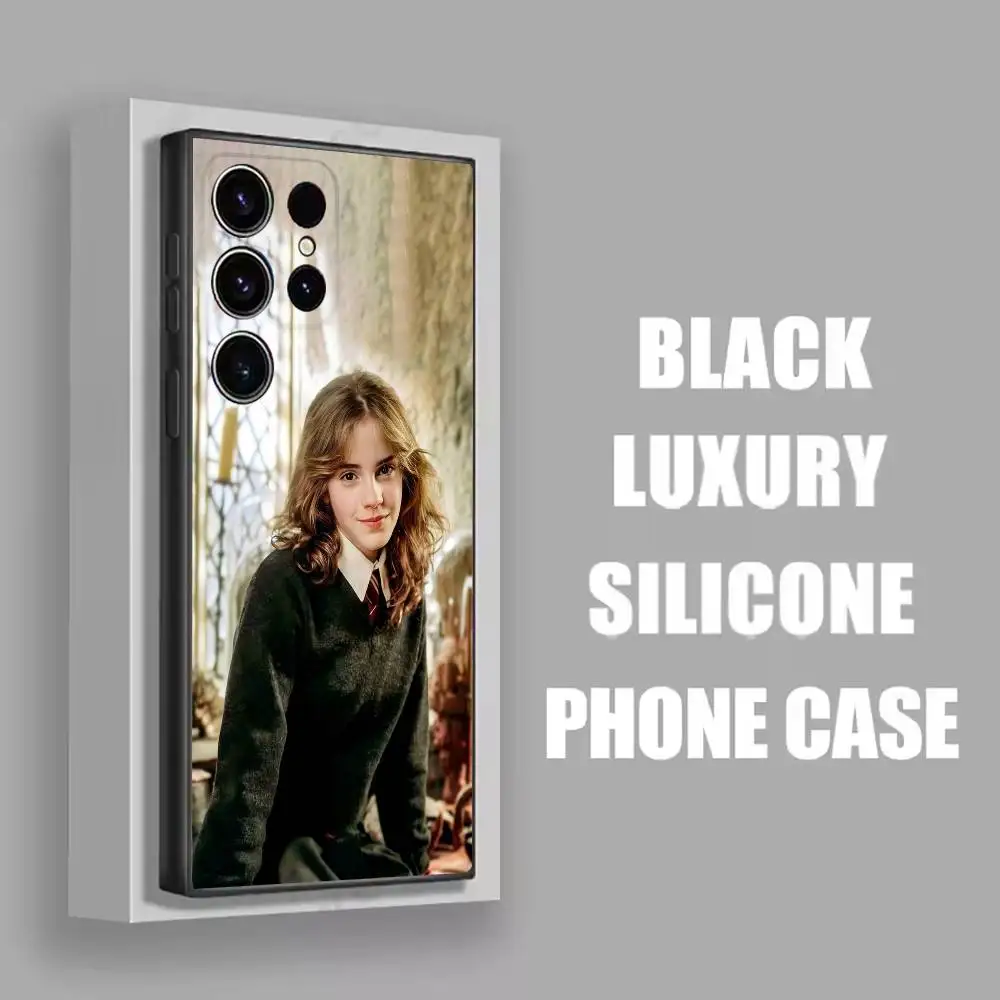 حافظة هاتف لهاتف سامسونج S23، S20، S24، S21، S22، S25، S30، Ultra، Plus، Fe، Lite، 5G الممثلة E-Emma Watson غطاء أسود