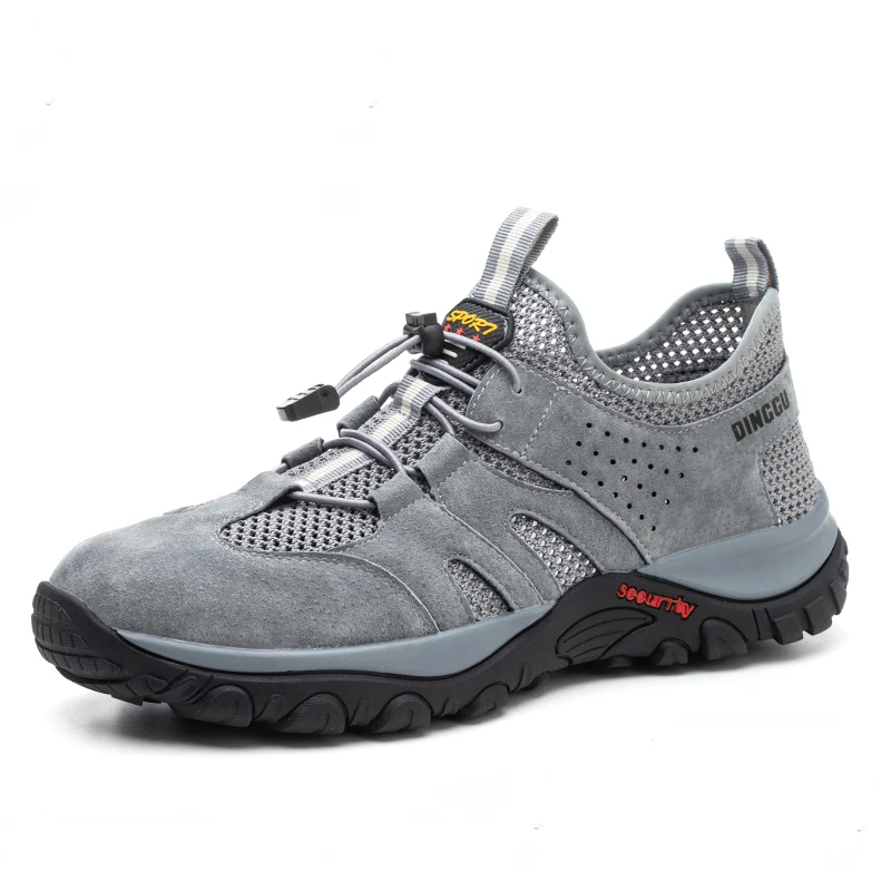 mens casual steel toe caps working shoes summer breathable safety boots outdoors worker insulated sneakers security footwear man