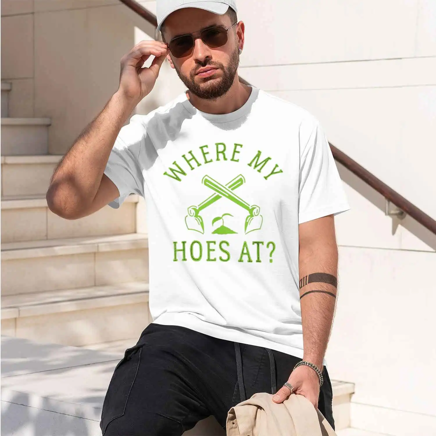 Where My Hoes At er ing Plant Grower Mens Designer T Shirt Anime Family 2026 New Model Short-sleeve crewneck T-Shirt Classic Cas
