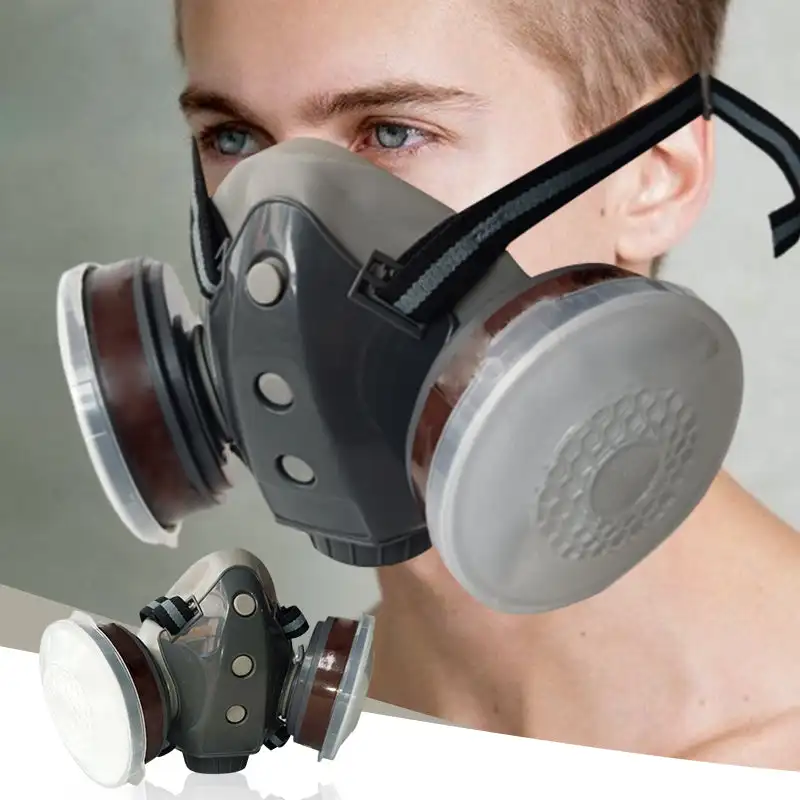 

Dust-Proof Integrated Respirator Mask Dual-Tank Activated Carbon Filters Industrial-Grade Gas & Dust Protection Gas Mask Goggles