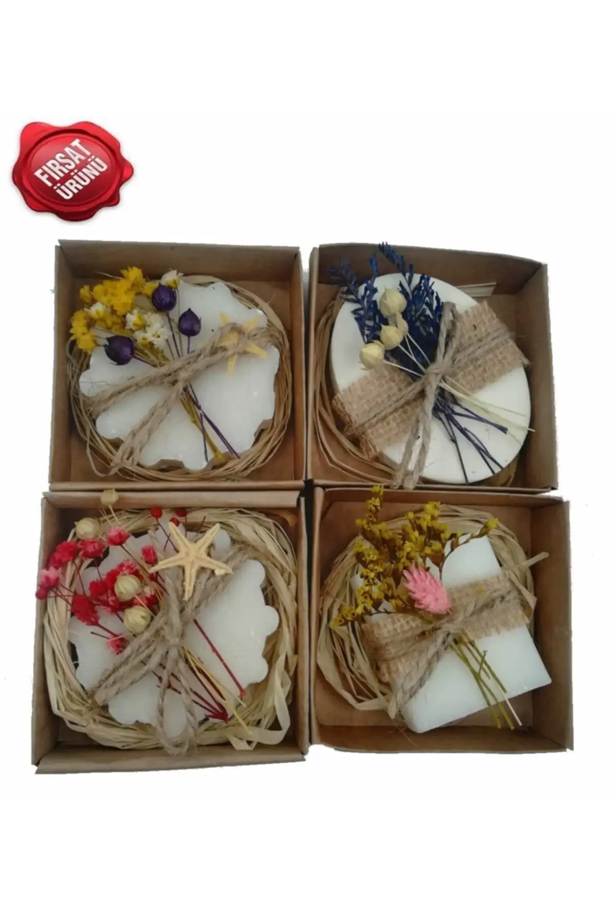 

Scented Natural Soap 7 cm Bath Ornament Decorative Gift Set of 4 Accessories Hand Face Soap Boxed