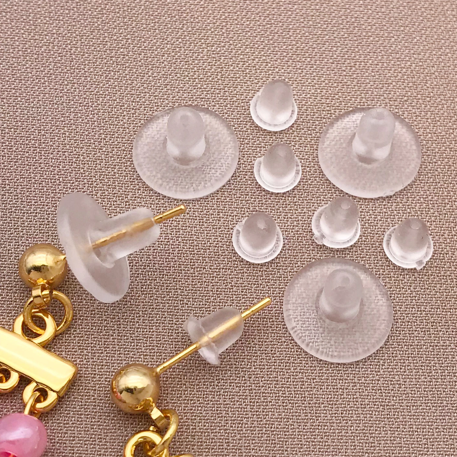 100/300/500pcs/lot Silicone Earring Stoppers Comfortable Ear Studs Back Closure Clear Earrings Closures for Women and Girls