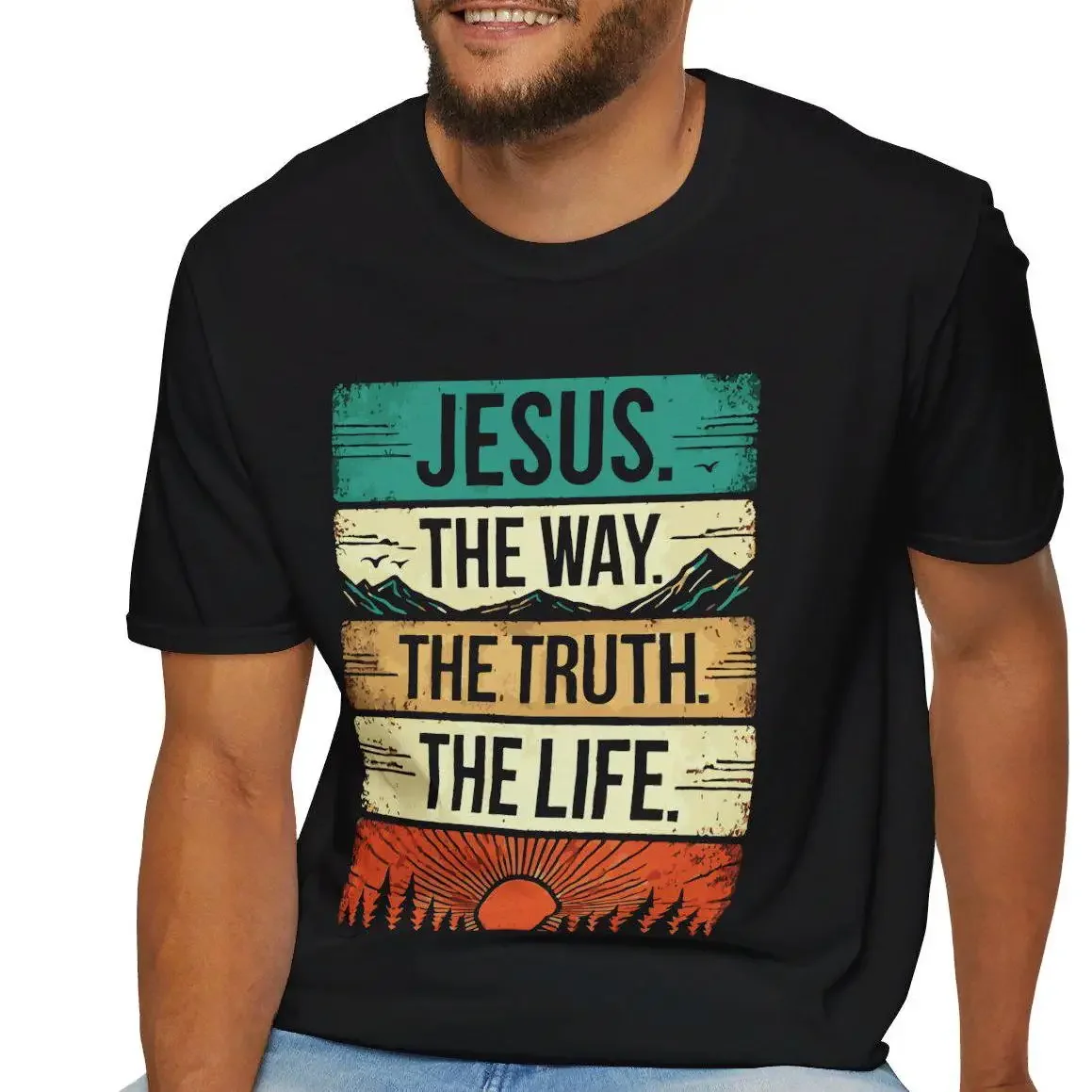 Christian Faith T Shirt Jesus The Way Truth Life Inspirational Perfect for Daily Wear s