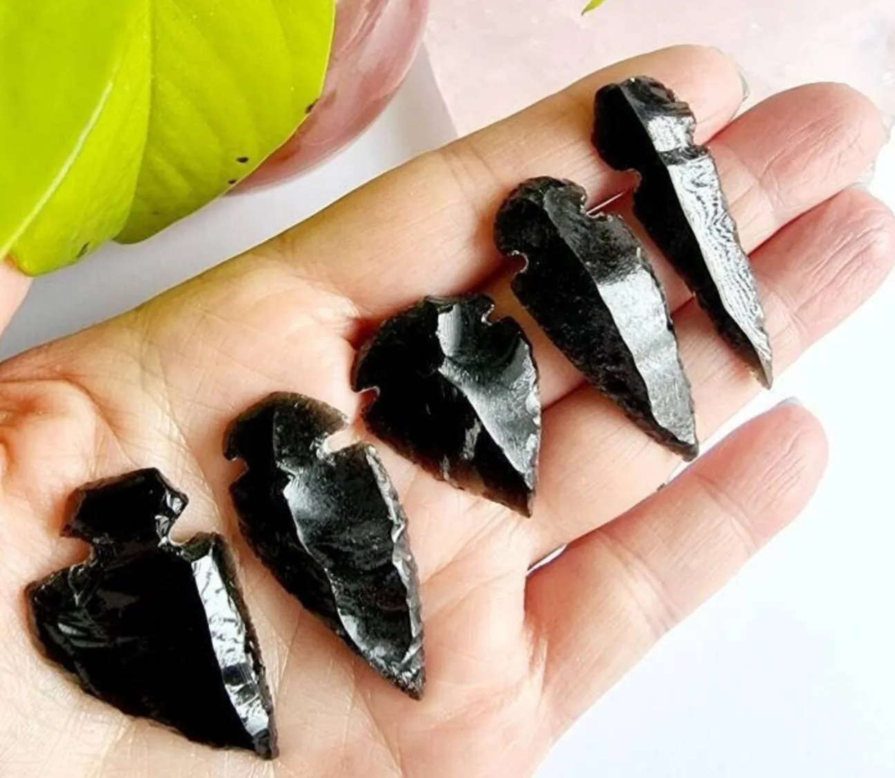 Natural Obsidian Stones Arrowhead Rough Healing Point Healing