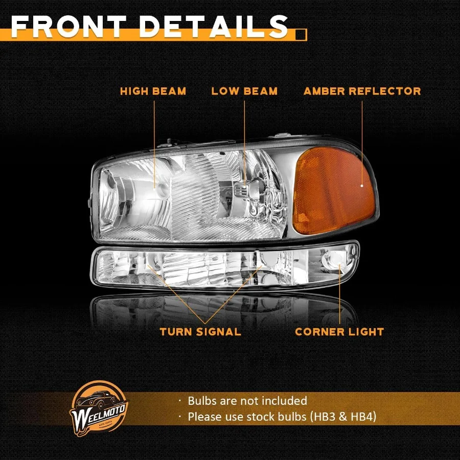 مجموعة المصابيح الأمامية لـ 9906 GMC Sierra 1500 1500HD 2500HD 3500 و0006 Yukon XL 1500 2500 متوافقة مع 2007 GMC Sierra 150