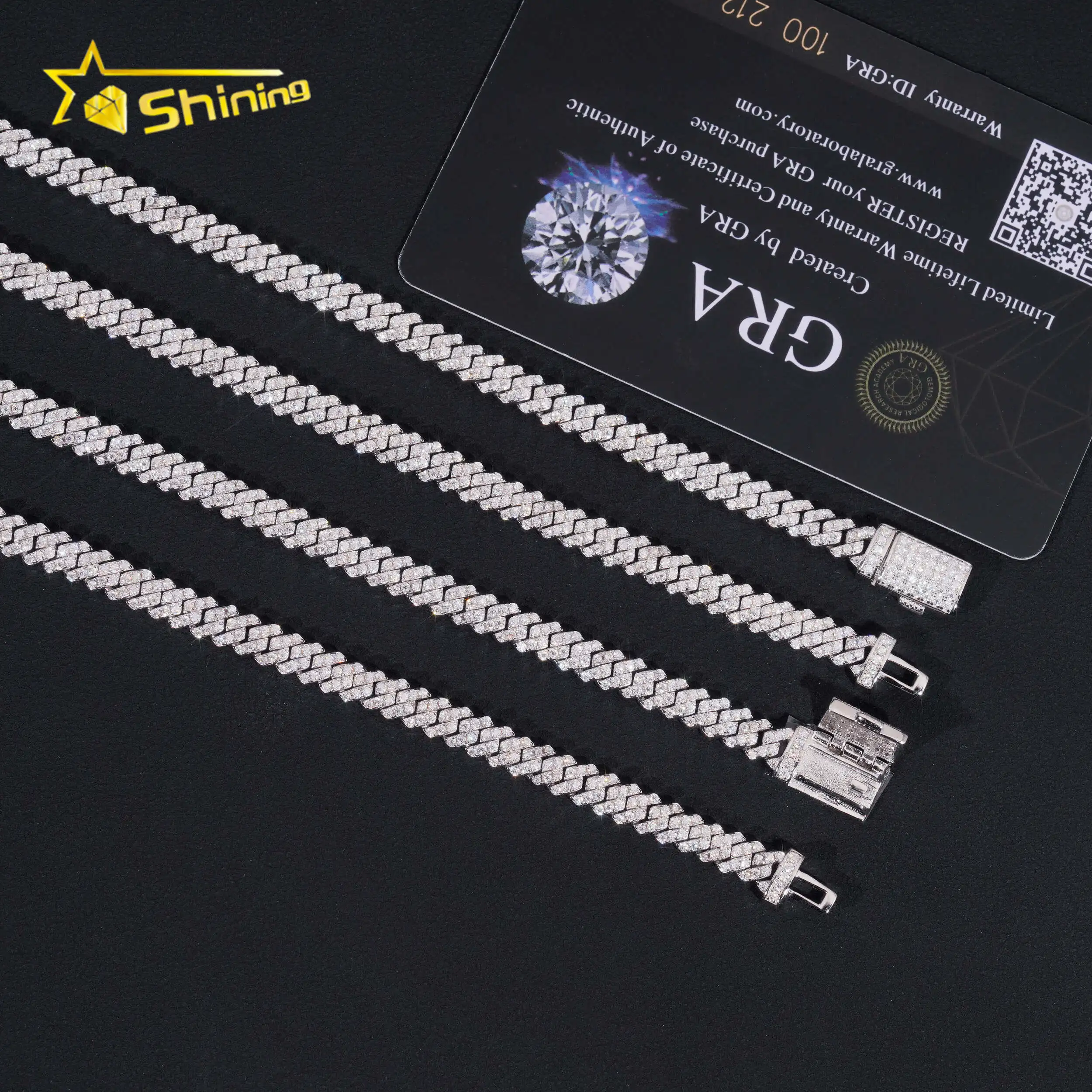 New Style 925 Sterling Silver 5MM VVS Moissanite Diamond Cuban Link Chain Gra Certified Hip Hop Jewelry Iced Out Link Chain Men