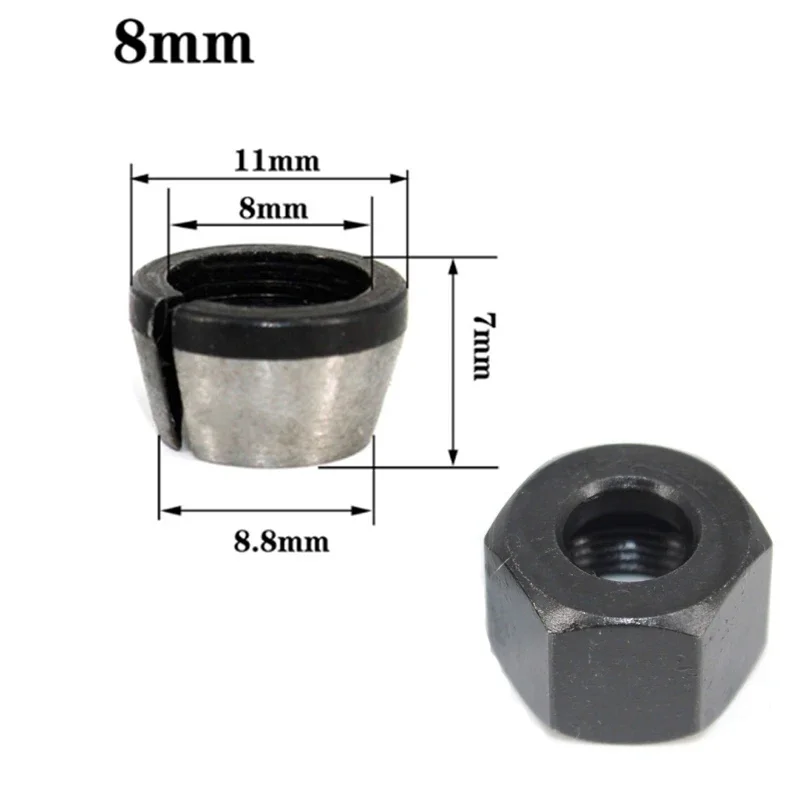 

6mm 6.35mm 8mm Adapter Collet Chuck With Nut Engraving Trimming Machine Electric Router High Precision Bit