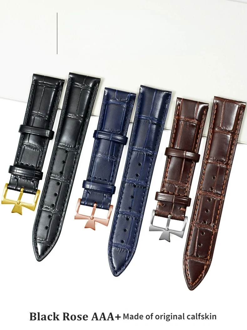 Leather strap for compatible for  VC Vacheron leather strap Constantin watch strap men\'s strap  accessories  19 20 22mm