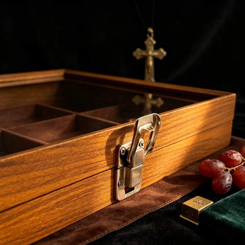 Religiöses Geschenkset für den Hausaltar, Orthodoxe Katholische Nachtlampenhalter in Hochwertiger Holzbox, Christliche Kirchendekoration Zubehör – Detail 3