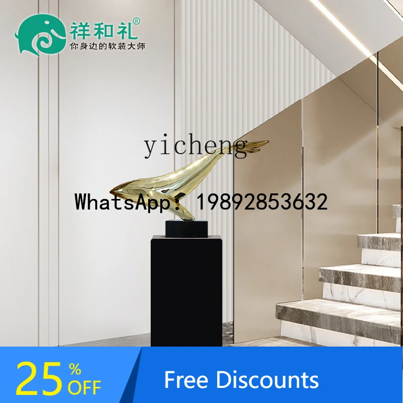 

AA hotel lobby large dolphin floor sculpture shopping mall room entrance decoration ornament