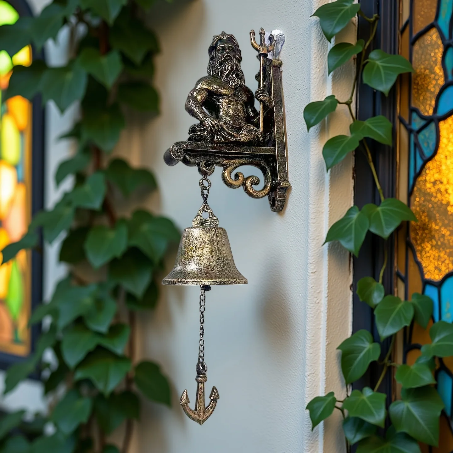 Poseidon Doorbell US Navy Doorbell Outdoor Statue Ornaments for Hallways and Doorways Room Decor Aesthetic Wall Decor