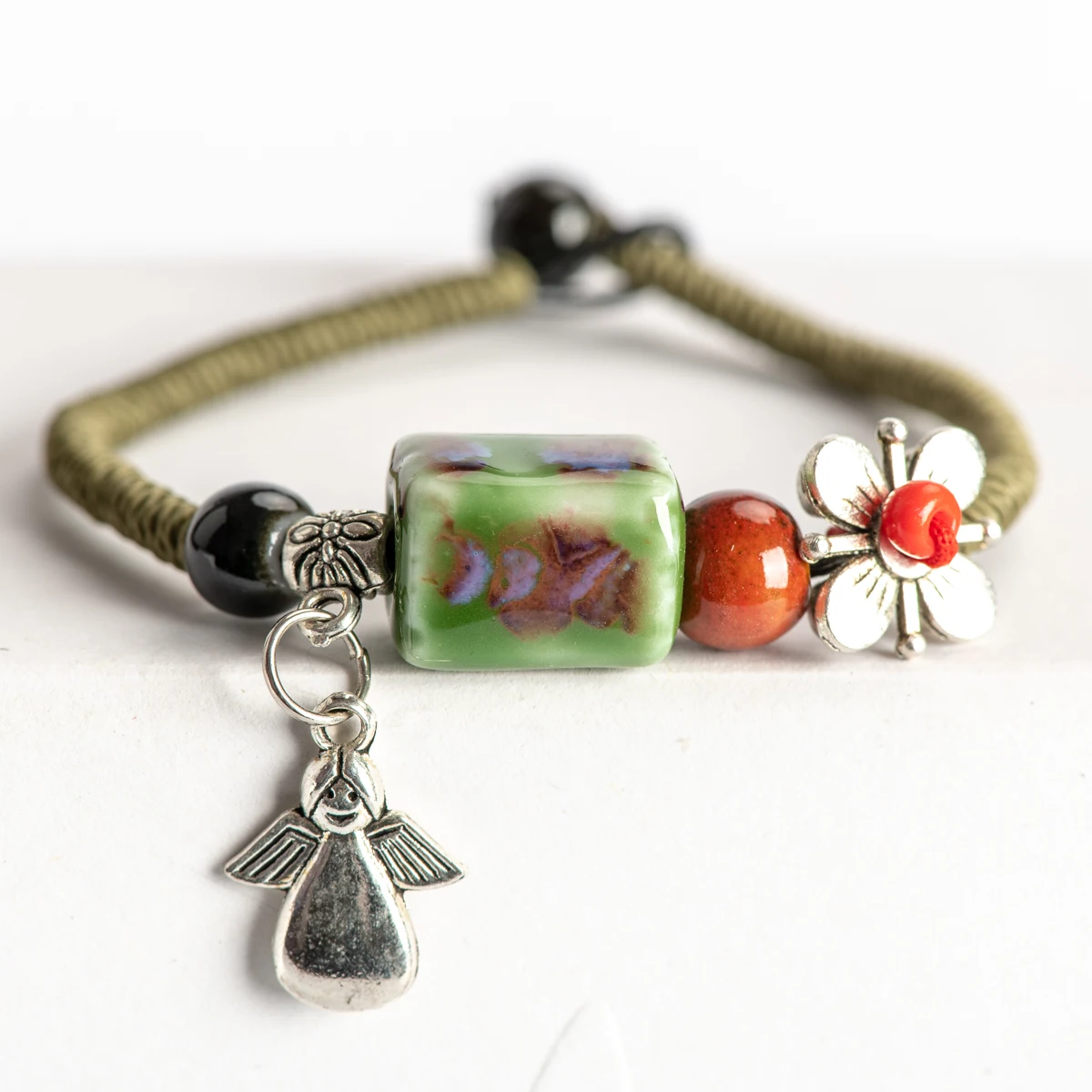 DIY Boho Ceramic Bracelets Beading Bangles Boho Ceramic jewelry for women drop shipping #HY365