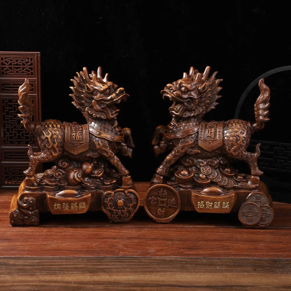 Lucky Kirin Resin Crafts, Living Room Decoration, Chinese Style, Household Goods, Porch, Animal Opening, Housewarming Gift