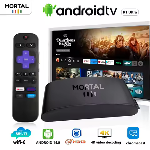 Android 14 Allwinner H313 TV box Mortal R1 Ultra wifi 6 BT 5.0 support voice 4K Youtube Price discount Multi Language TV box