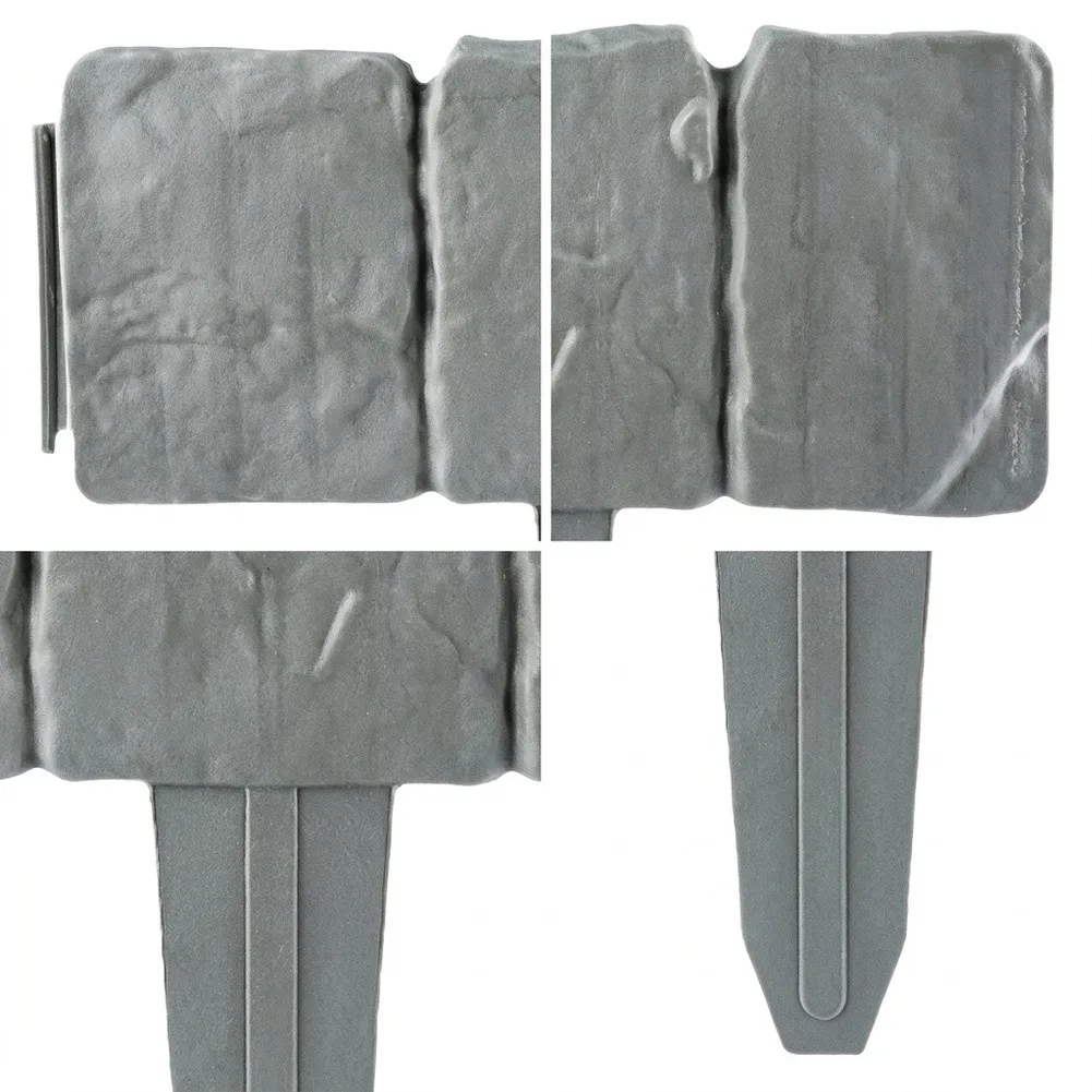 For Outdoor Garden Decor White Faux Stone Fence Interlocking Landscape Panels Resilient Polypropylene Material