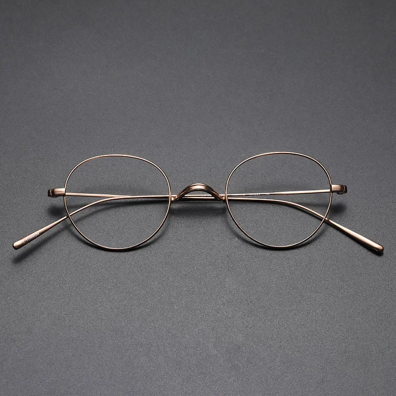 

Japanese Handmade Brand Design Prescription Titanium Men Glasses Retro Round OV1241 Lightwight Women Myopia Blue Light Eyewear