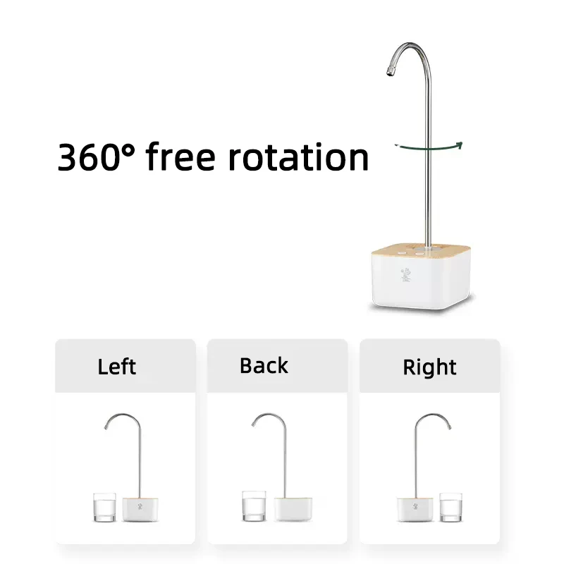 เครื่องจ่ายน้ําอัจฉริยะ USB ไฟฟ้าปั๊มน้ําขวด 2 เกียร์เชิงปริมาณถังขวดไร้สายปั๊ม 2000mAh