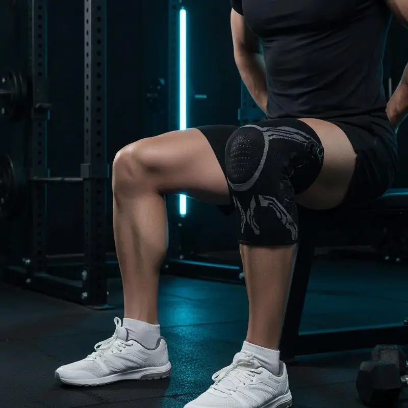 New！1Pc Smart Knob Knee Brace Patella Gel Pad Lateral Stabilizer Compression Support Joint Pain Relief Recovery Home Gym Wear