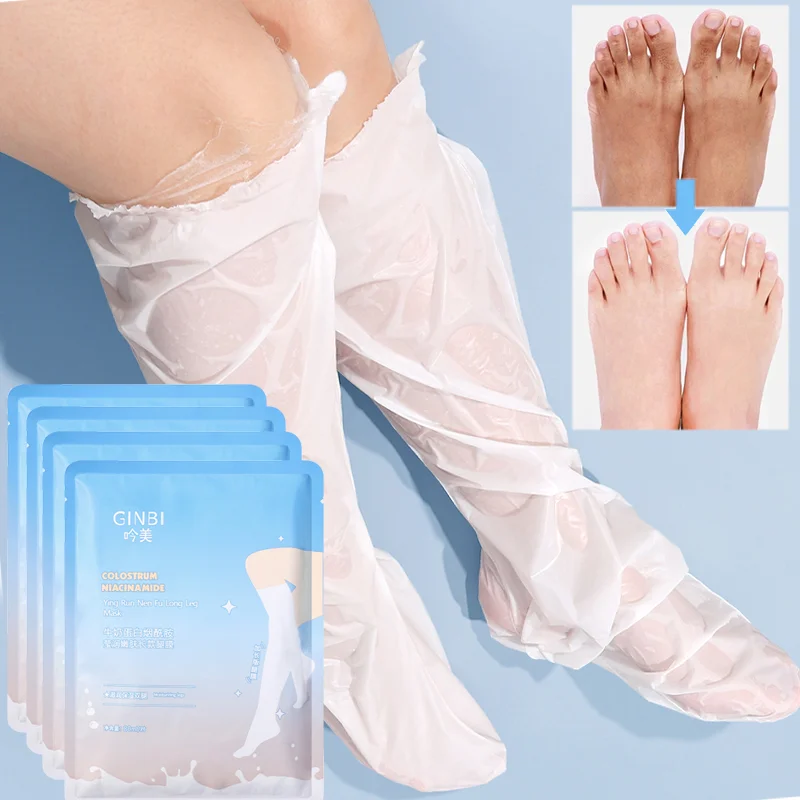 

Feet Exfoliating Long Foot Leg Masks Moisturizing Remove Dead Skin Whitening Anti Crack Pedicure Socks Feet Hand Mask Skin Care