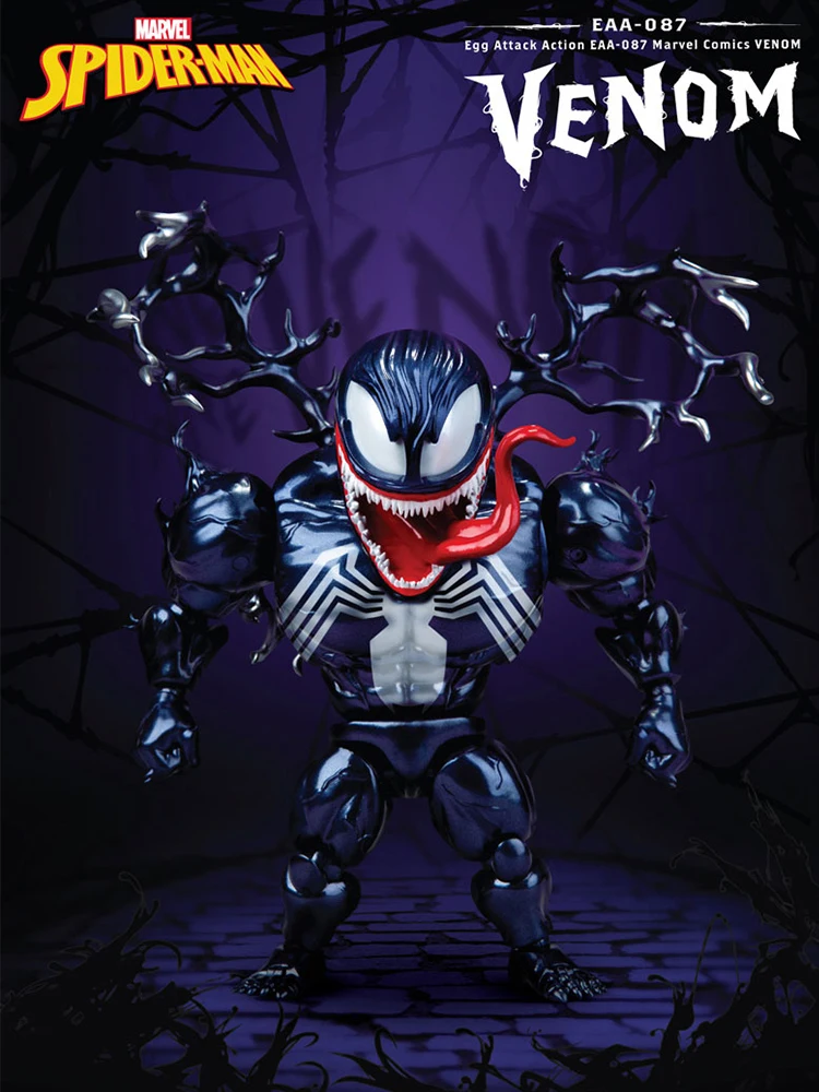 

Marvel Comics Villain Genuine Venom Movable Doll Ornaments Model Hand-made Peripheral Model Q Version Model Movable Ornaments.