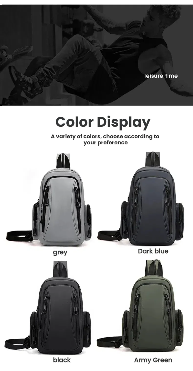 Multifunktionale Herren-Brusttasche Oxford Mini-Rucksack für Tägliches Pendeln Outdoor-Sport Reisen – Detail 8