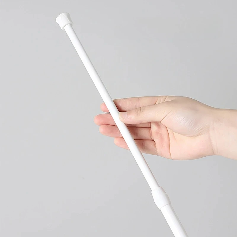 قضيب ستارة معدني قابل للتمديد محمل بنابض بدون حفر عمود دش تلسكوبي للحمام