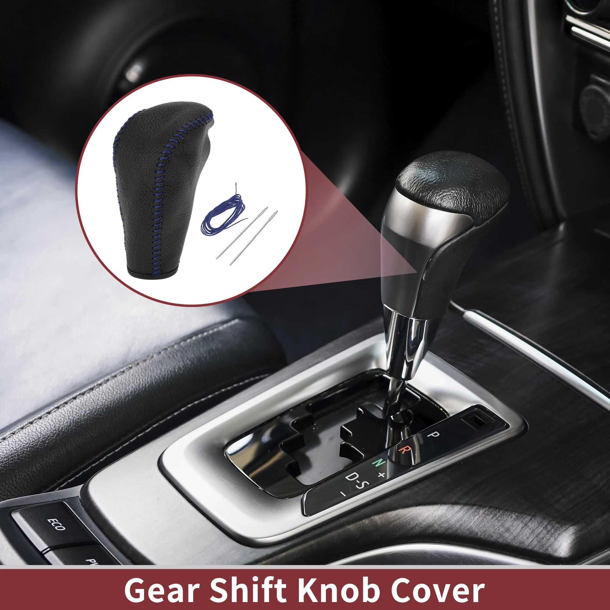 

UXCELL Anti-Slip Gear Shift Knob Cover Car Stick Shifting Handle Protector for BMW 3 Series E90 04-12 Black Blue