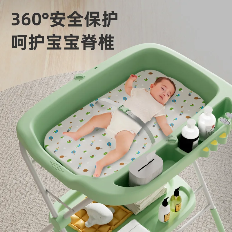 طاولة رعاية الأطفال حديثي الولادة، طاولة حفاضات أطفال مدمجة متعددة الوظائف للتغيير والغسيل، قابلة للطي #4