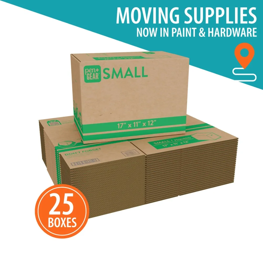 

Small Recycled Moving and Storage Boxes, Kraft, 25 Count