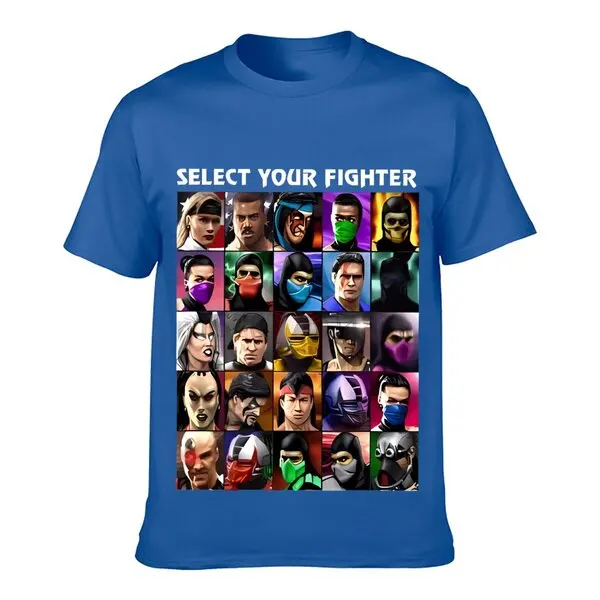 Men Tshirt Select Your Fighter Umk3 Mortal Kombat T Shirt Printed T-Shirt Tees Top