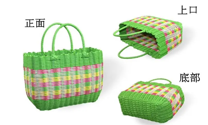 Eco-friendly Baskets Picnic Basket Dirty Clothes PVC Storage Laundry Basket  With Handle