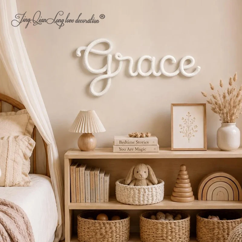 Personalized Nursery Name Sign, Scandinavian Baby Room Decor, Custom Wall Name, Neutral Nursery Decor, Baby Girl Gift, Modern Ki