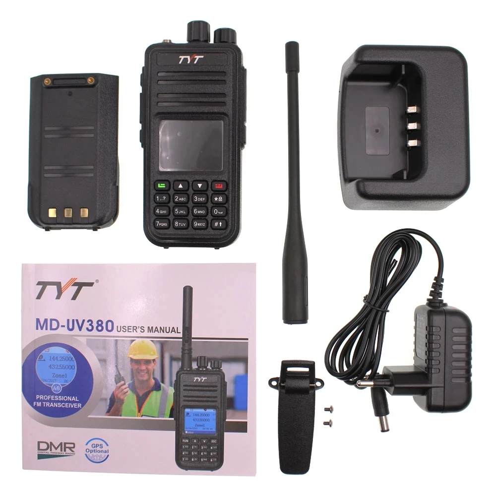 2022  DMR TYT MD-UV380 Walkie Talkie DMR Radio MD-380 VHF UHF Digital Two Way Radio Transceiver Dual Time Dlot