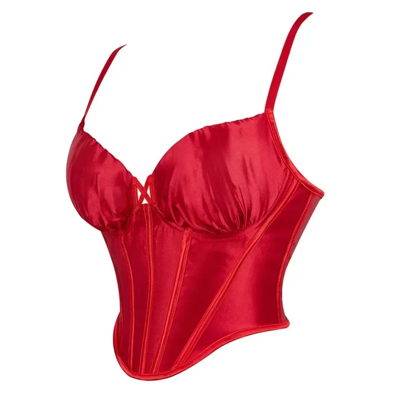 Sexy Women Corsets Slim Crop Top Spaghetti Strap Sexy Strappy Tank Vest Halter Camisole Corset image 3