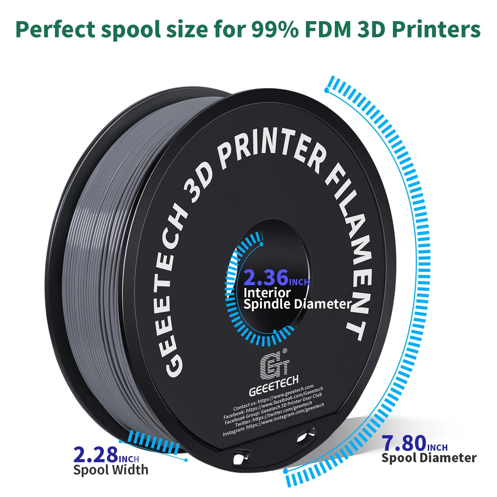 Imagem -03 - Geeetech-fio Spool para Material de Impressora 3d Filamento Abs Segurança Embalagem a Vácuo 10kg 175 mm