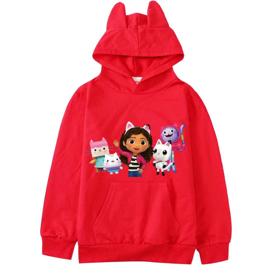 Nowa bluza z kapturem Gabby Dollhouse Kids Gaby Chat Bluzy Baby Girls Długi rękaw Casual Jumper Boys Cartoon Coats Odzież dziecięca