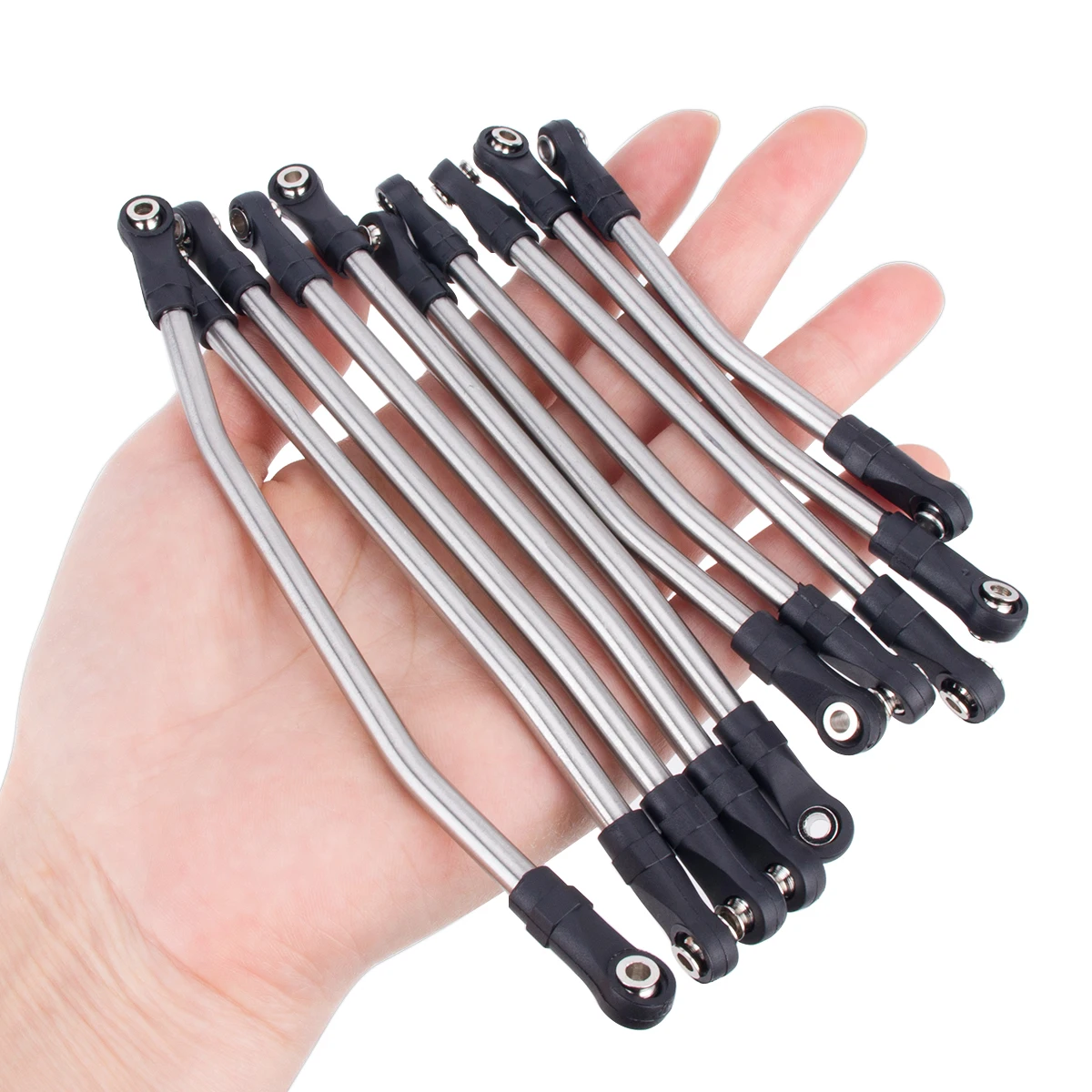 10 قطعة وصلات من الفولاذ المقاوم للصدأ قضيب مجموعة مع نهاية الكرة 313/324 مللي متر قاعدة العجلات ل 1/10 RC الزاحف سيارة محوري SCX10 II 90046 ترقية أجزاء