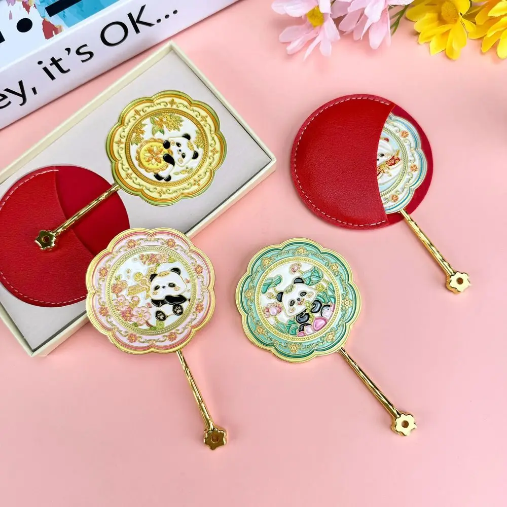 Steric Chinese-style Handheld Mirror Textured Butterfly Metal Cosmetic Mirror High Definition Flower Cartoon Makeup Mirror