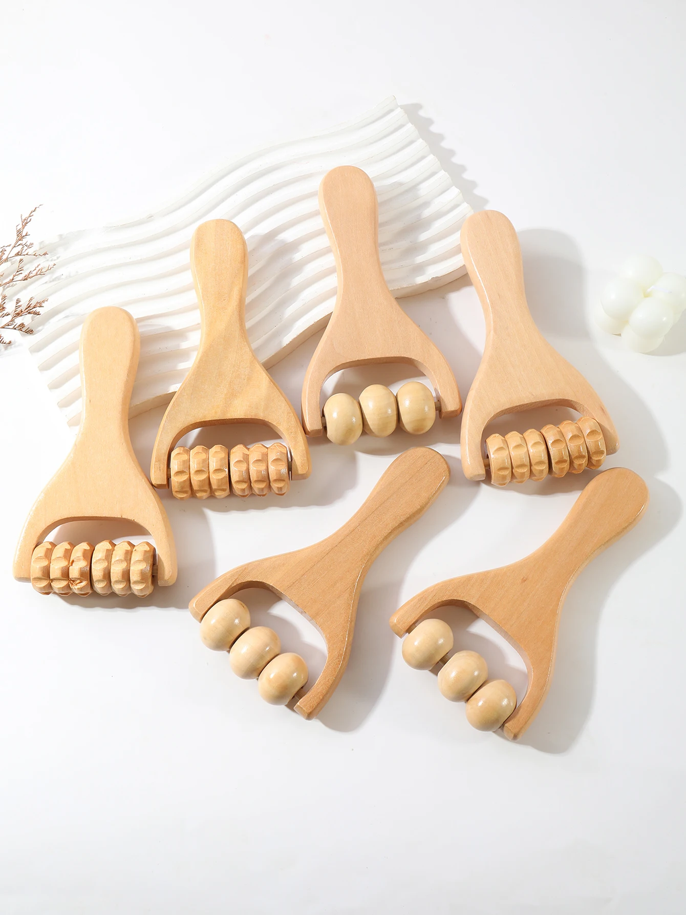 

2-piece drum massager body massage tool shoulder and neck hand push drum body soothing massage tool,special for real hair wigs