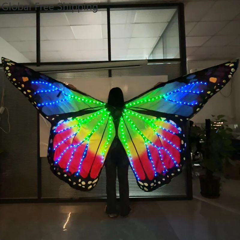

Full-color Led Wings For Belly Dance Costumes Butterfly Wings Dance Cape Accessories Stage Party Role-playing Glowing Props 2026