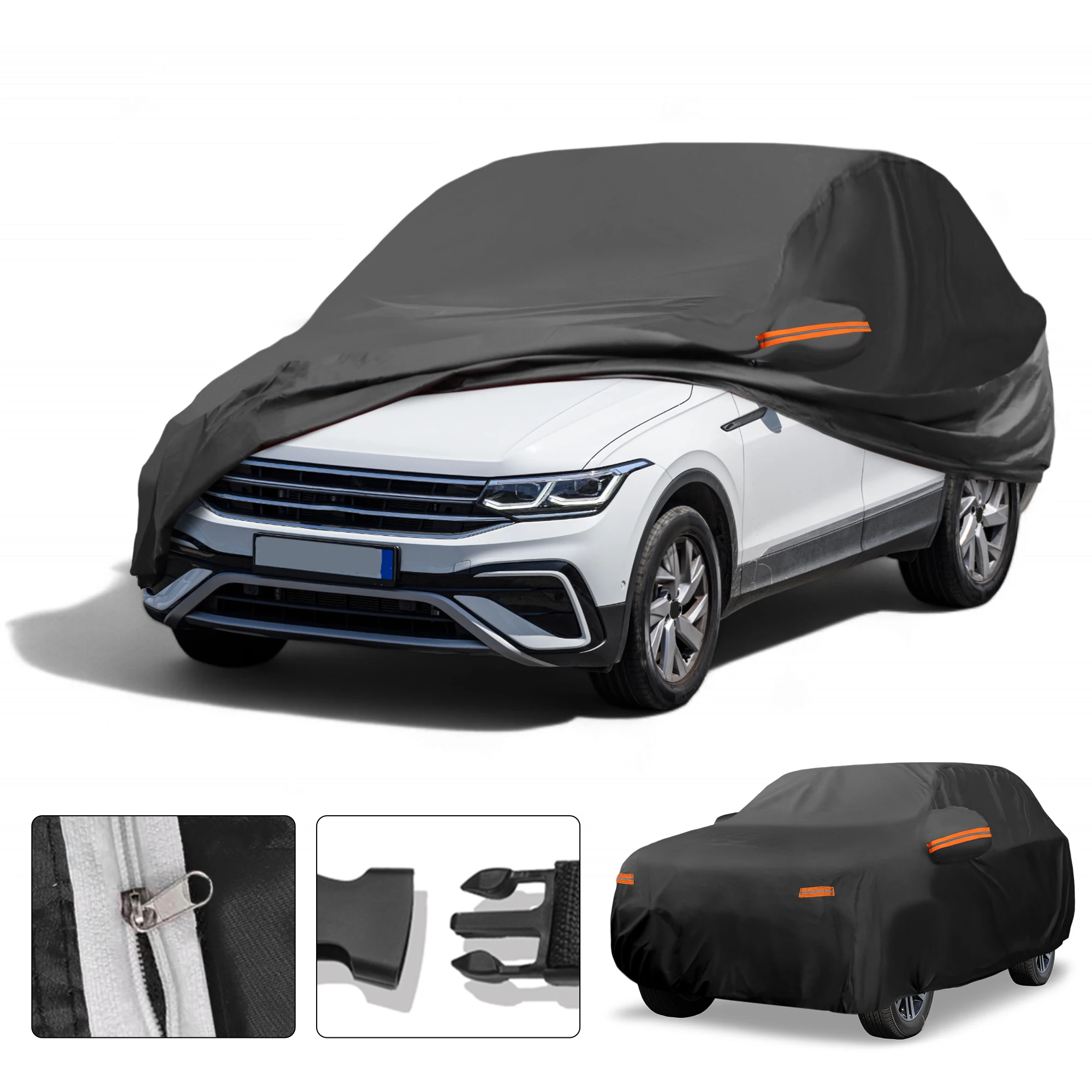 

Motoforti All-Weather Waterproof Car Cover - UV-Resistant Outdoor Full Exterior Protection for Volkswagen Tiguan SWB 210D-PU