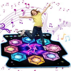 VATOS Dance Mat for Kids 27 Levels 8 LED Keys Bluetooth 5 Game Modes Built-in Music Ages 3+ Years Outdoor Fun Party Toys