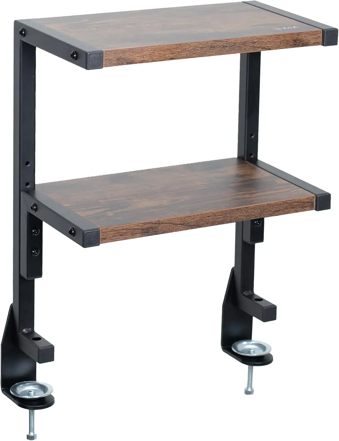 Desktop Organizer Premium Material 13 inch Desktop Tray Gaming 2-Tier Clamp-on All Season Brown