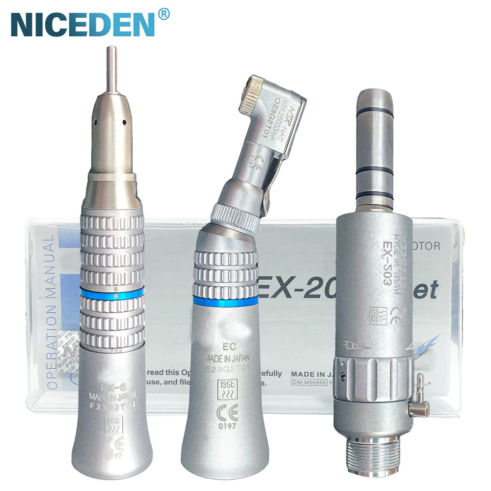 NICEDEN Dental Slow Low Speed Handpiece Against Low Rotation Dental Contra Angle Latch Chuck /Push Button Key Type